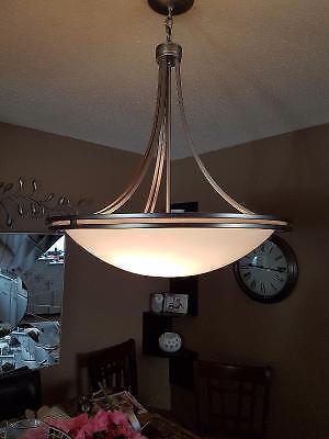 Large brushed nickel ceiling light
