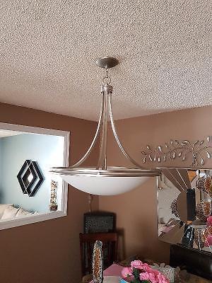 Large brushed nickel ceiling light