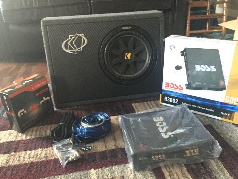 Amplifier and Subwoofer with gauge