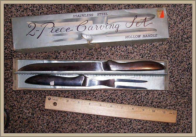 Vintage STAINLESS STEEL - CARVING SET - 2 piece
