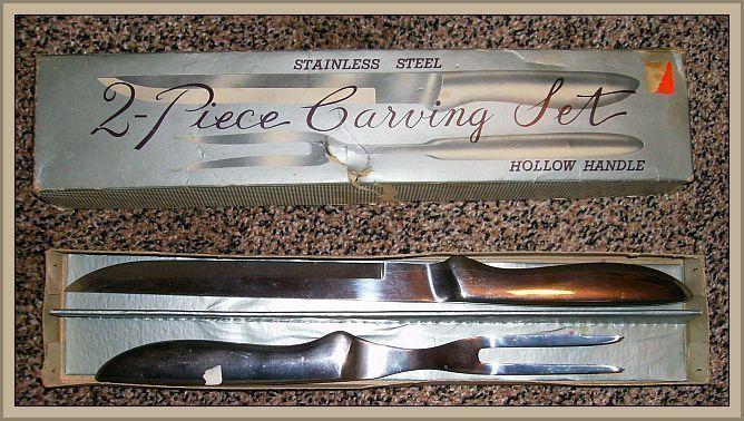 Vintage STAINLESS STEEL - CARVING SET - 2 piece