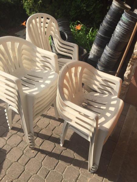 Outdoor Plastic Table & 14 Stackable Chairs