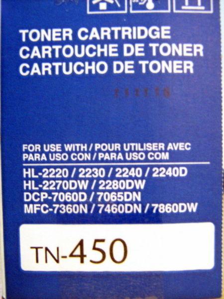 Brother TN-450 Black Toner Cartridge, High Yield