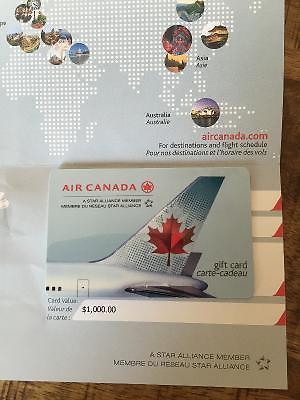 $1000.00 Air Canada gift card
