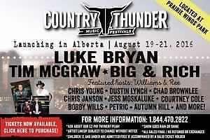 Country Thunder (Calgary) - 2 Tickets