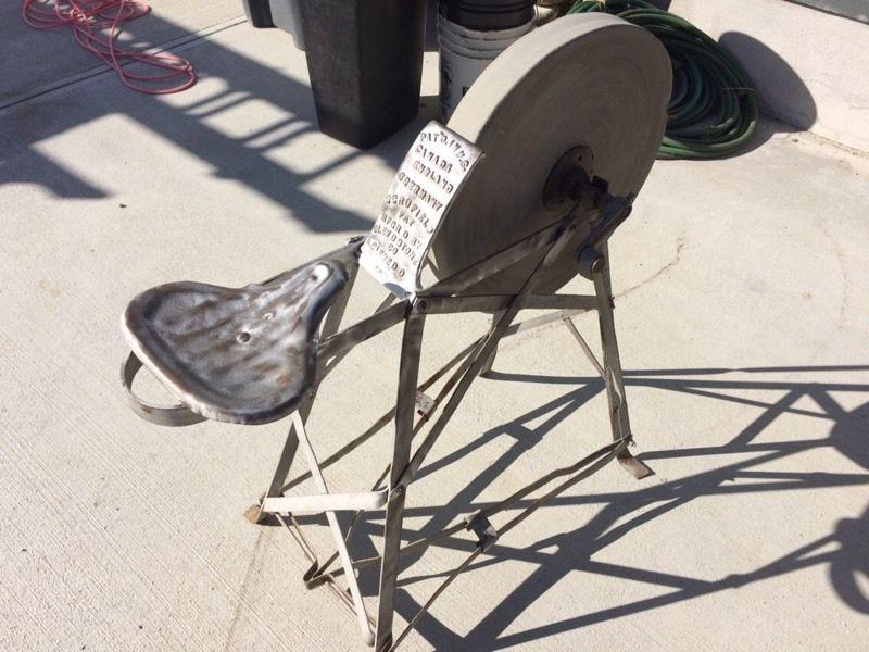 Antique vintage pedal grinding wheel