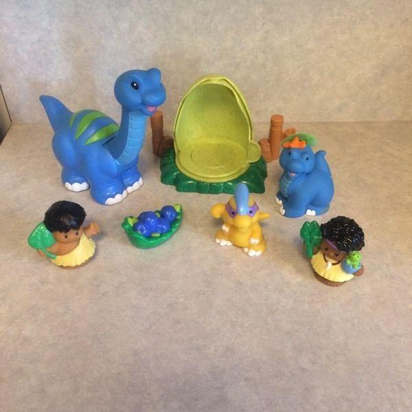 FISHERPRICE CAVEMAN MOMMA & BABY BRONTOSAURUS , EGG & 2 EXTRAS