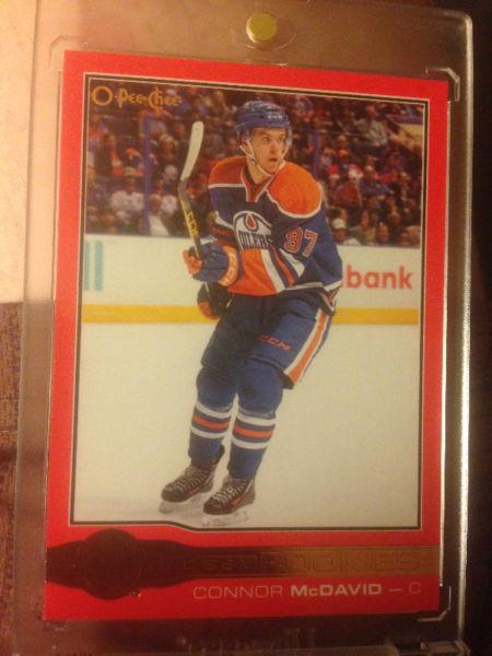 CONNOR MCDAVID O-pee-chee Glossy RED Rookie Card RARE