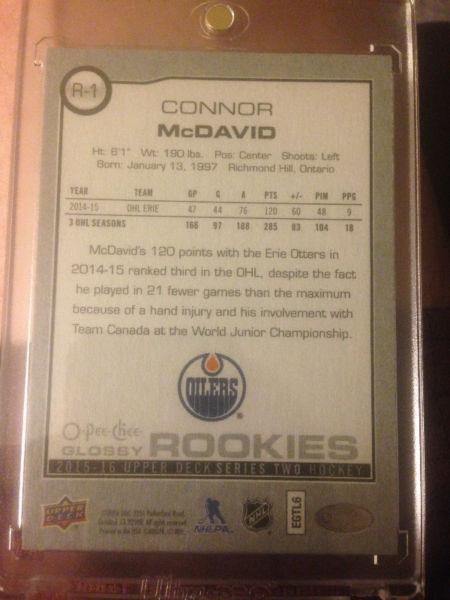 CONNOR MCDAVID O-pee-chee Glossy RED Rookie Card RARE