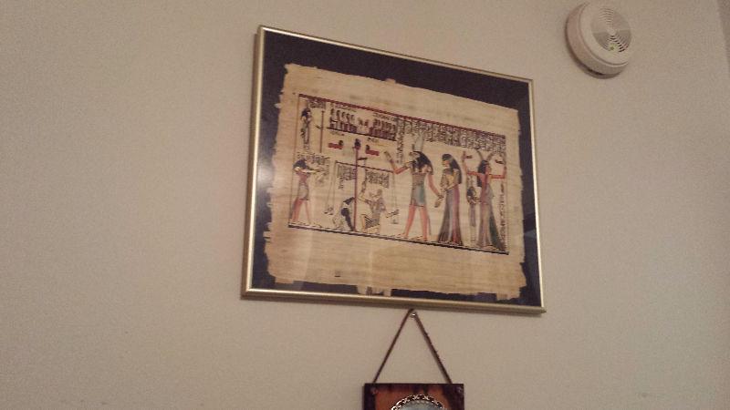 Egyptian papyrus with pharaonic paints