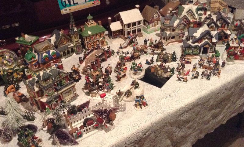 Porcelain Christmas village pieces