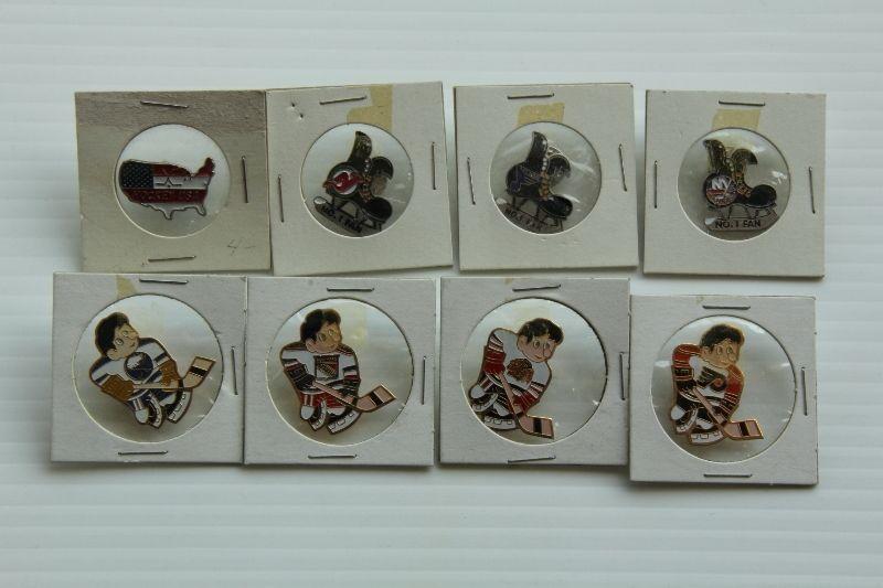 Vintage Packaged HOCKEY USA & NHL PIN Lot of 8