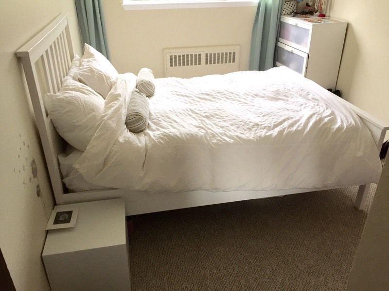 Hemnes bed frame with mattress and duvet