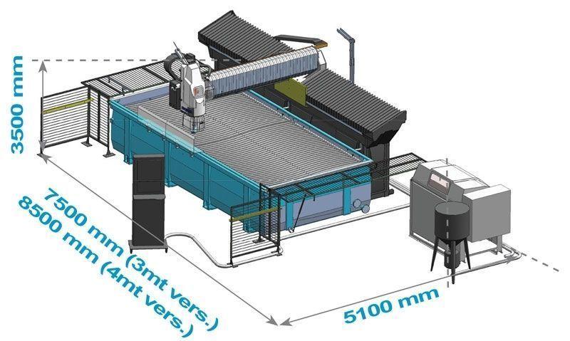 Waterjet CNC 3 and 5 axis Denver Aqua for Glass, Stone, etc