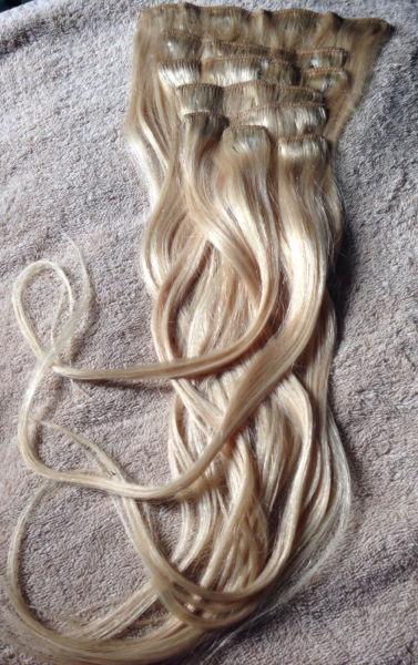 20 inch, 70 grams, 7 piece, brand new human hair extensions
