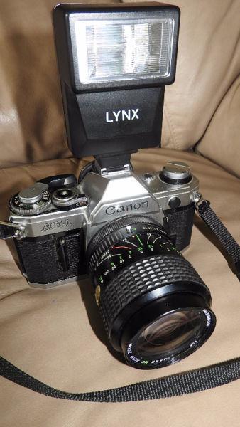 CANON AE-1 with 28-70mm lense & flash