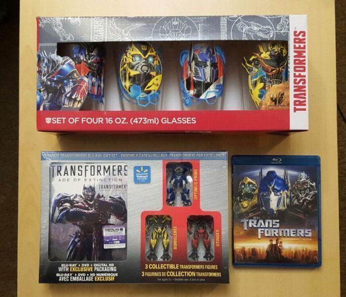 Transformers Blu-ray Collector Edition and 4 Pint 16oz Glassware