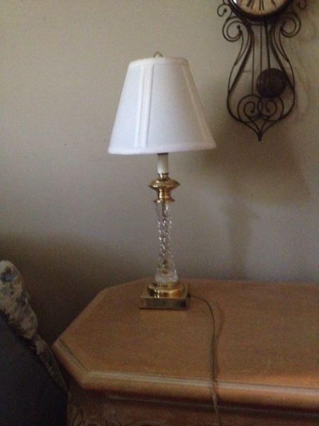 Small glass base table lamp