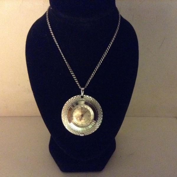 Vintage Womens Shirley Swiss Manual Pendant Watch and Chain