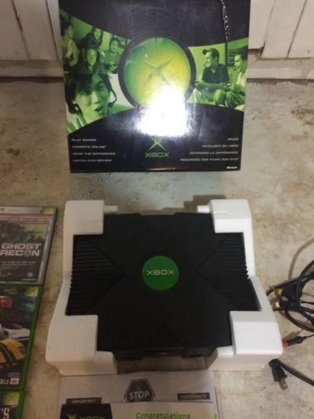 Original X box with games and controllers