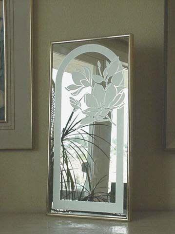 Stamford Mirror Frosted Flower Design Purchased Woodwards 80s
