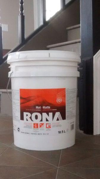 18.5L / 5 gallons of mat white exterior paint
