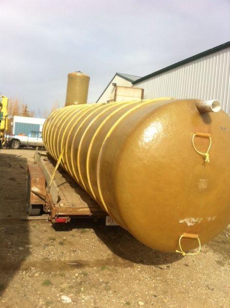 Fiberglass septic and water holding tanks