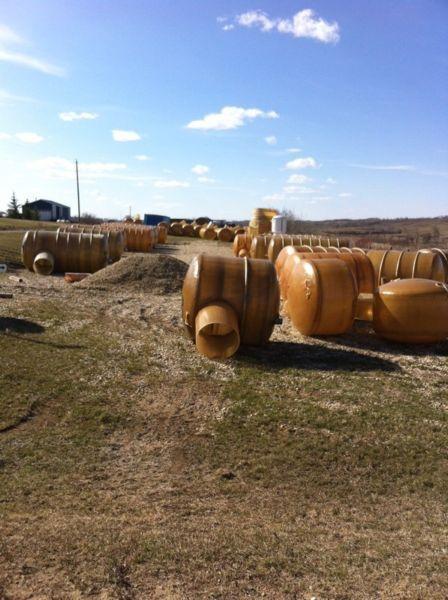 Fiberglass septic and water holding tanks