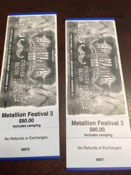 2 tickets to Metallion Fest