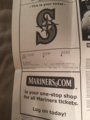 A Pair of Seattle Mariners vs Los Angeles Angels Tickets