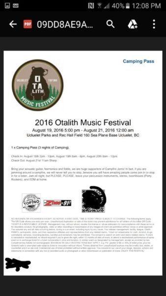Otalith Music Festival Ticket + Camping