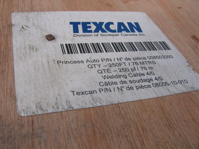 250 feet of Texcan 4/O welding cable