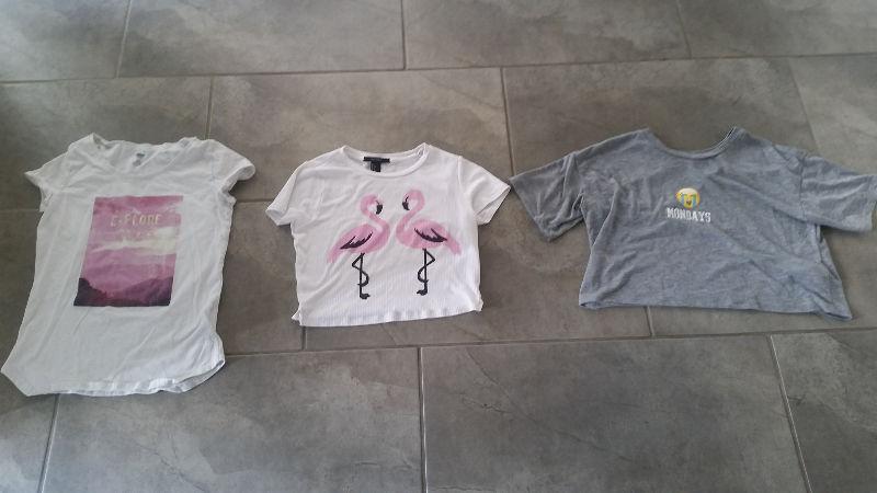 1 normal t-shirt & 2 crop tops