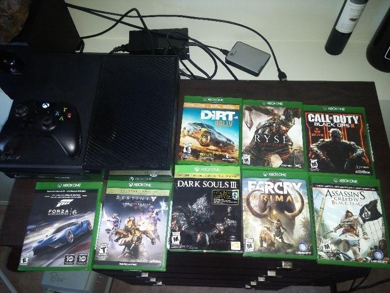 Xbox one 500g with 8 games
