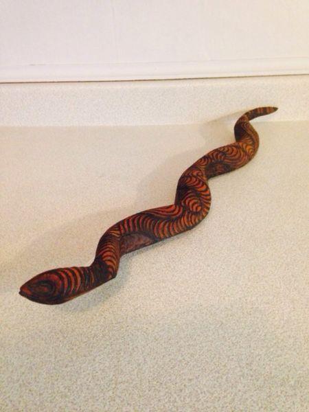 Nice Hand Carved Wooden Rattlesnake, 23