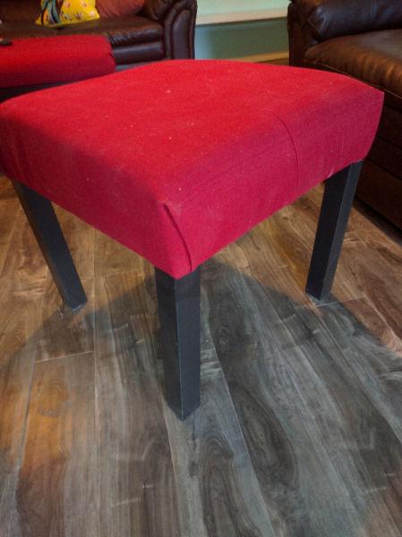 Red ottoman/side table