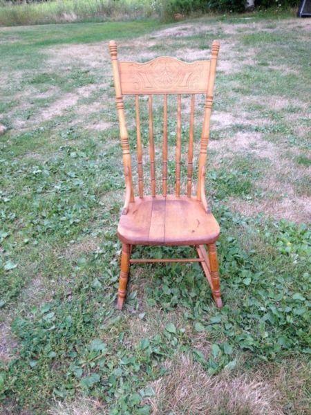 Antique Press Back Rocking Chair