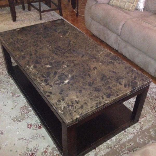 FAUX MARBLE COFFEE TABLE