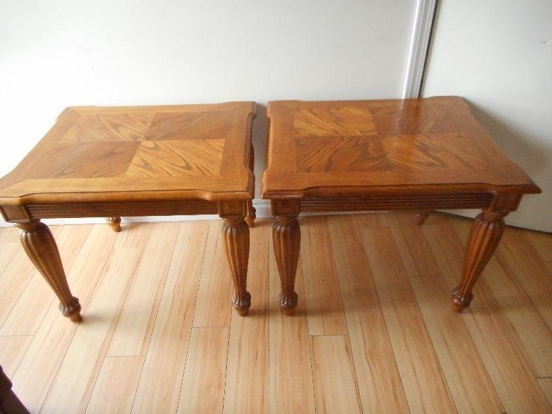 2 heavy end tables paid 150 each asking 60 for the pair
