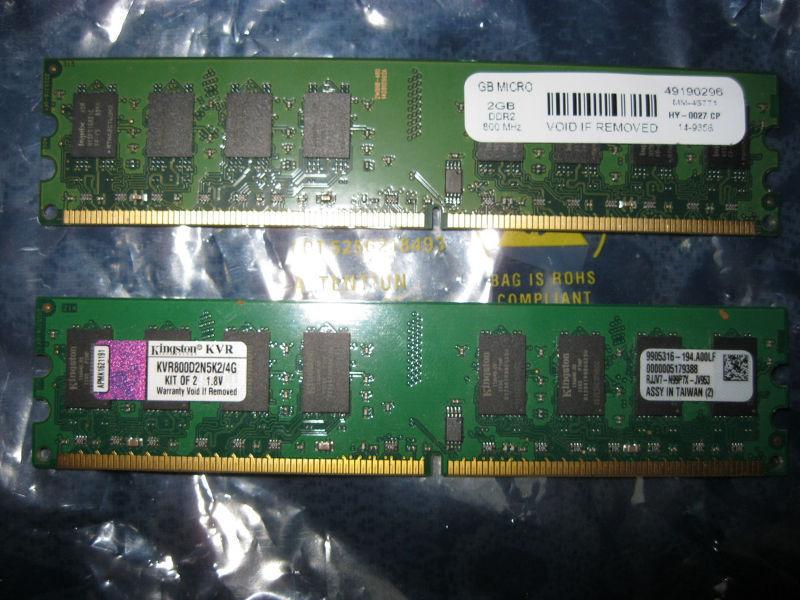 2GB DDR2 RAM 800Mhz 6400U 4GB desktop memory