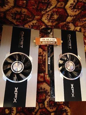 Two 7850 radeon hd graphics cards woth the crossfire wire