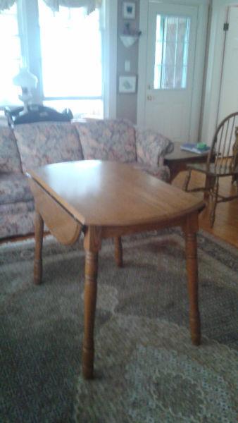 Solid Oak Dining Table & 2 Chairs