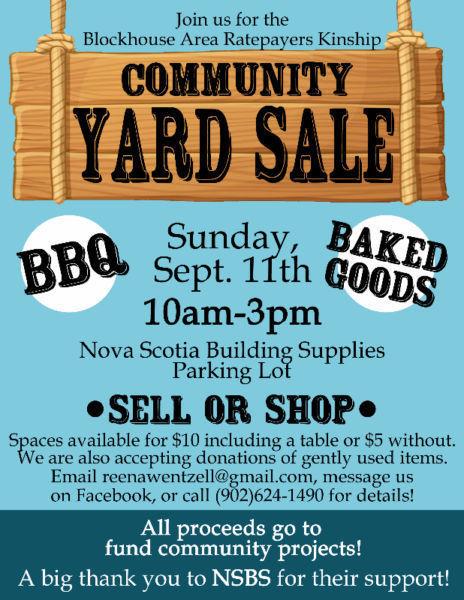 Blockhouse Community Yard Sale & BBQ