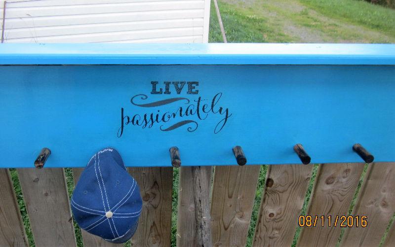 Beautiful handmade coat rack with shelf