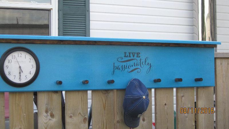 Beautiful handmade coat rack with shelf