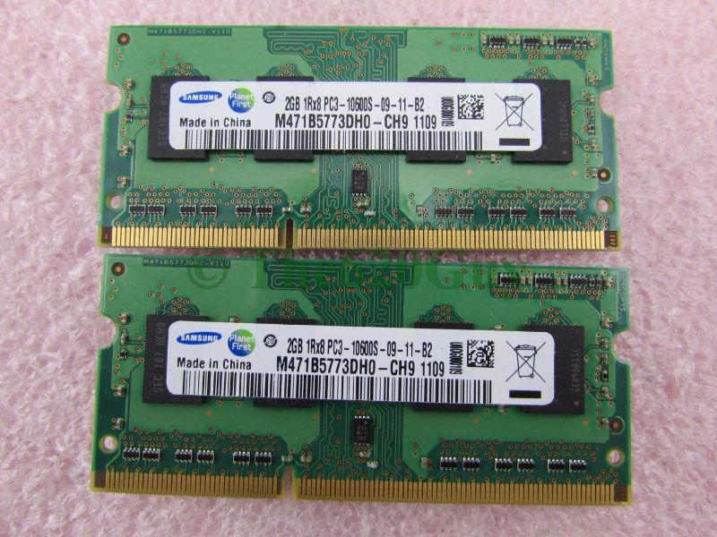 Samsung SODIMM 4GB 2x2GB PC3 Laptop RAM
