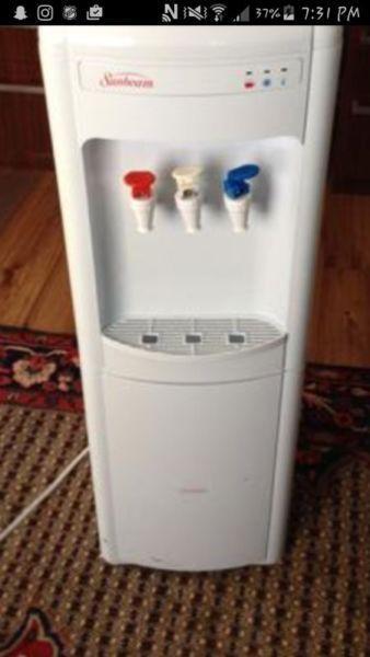 Water cooler with mini fridge attached