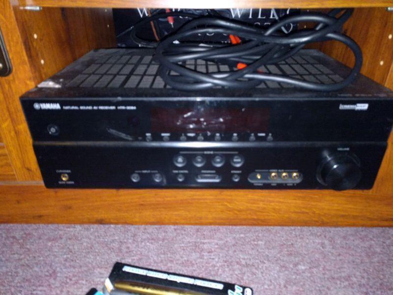 Yamaha receiver with 5 speakers and sub