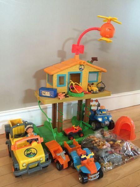 Diego safari playhouse, vehicles, Backpack, & figurines