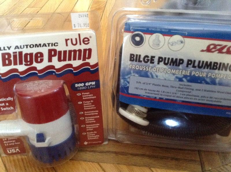 Bilge pump and bilge pump pluming kit